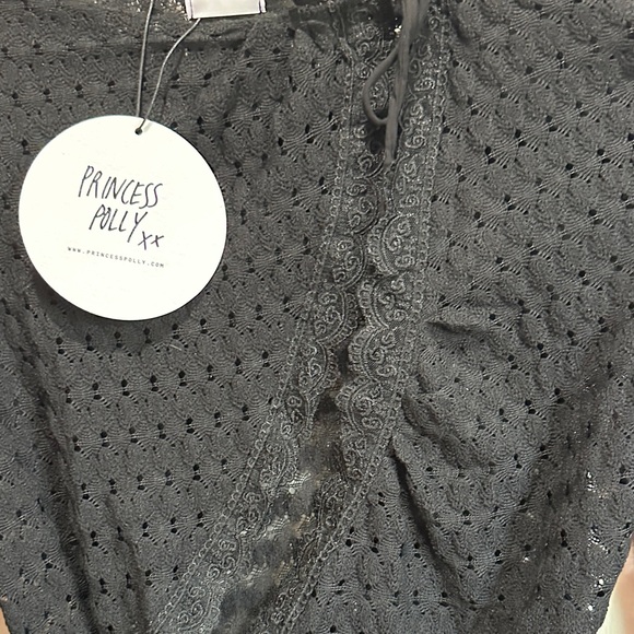 Princess Polly Carisha Black Lace Wrap Top - Picture 5 of 13